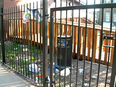 Bin near play hut in Acton Park