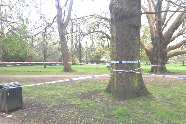 A large part of the southern end of the park remains cordoned off