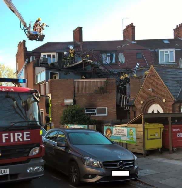 Fire fighters rescue two people 