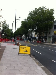 Roadworks in Acton