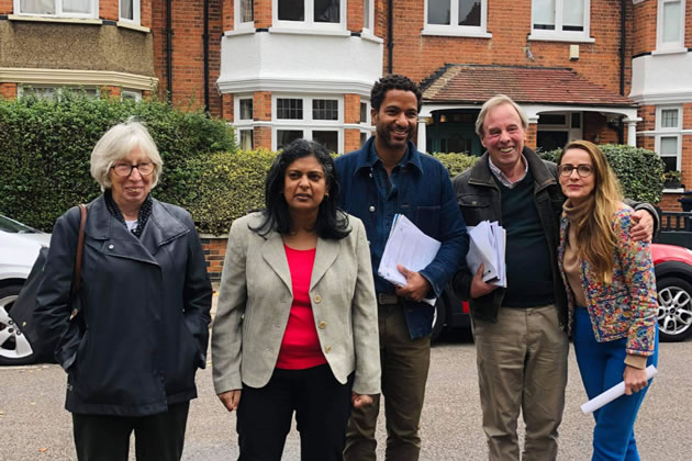 Sean Fletcher (centre) with Rupa Huq MP (second from left) 