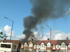 Smoke across the A40