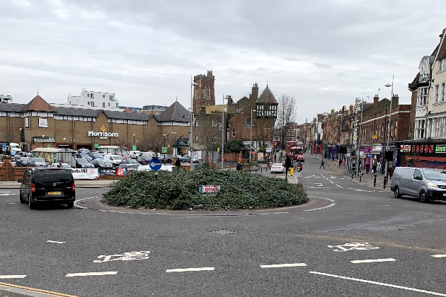 The roundabout before the makeover