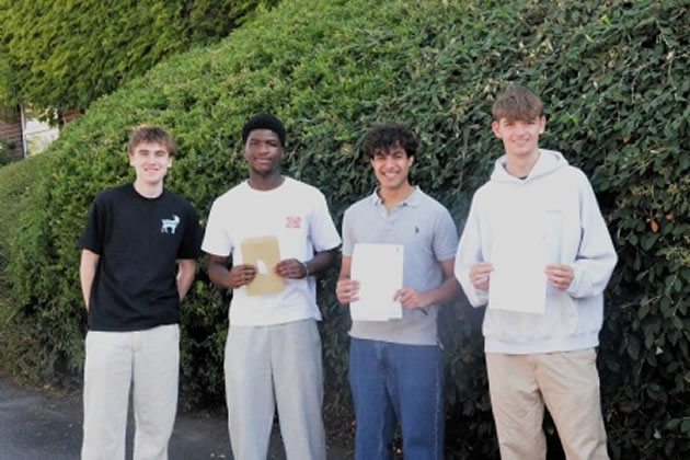 Students from Gunnersbury School with their results