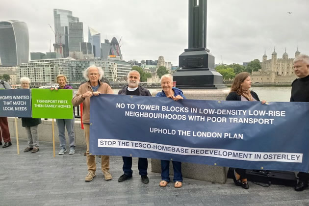 An earlier demonstration by objectors outside City Hall 