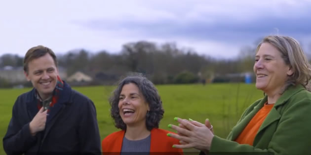 Cllrs Mason, Costigan and Newstubb on a recent visit to Warren Farm. Picture: YouTube