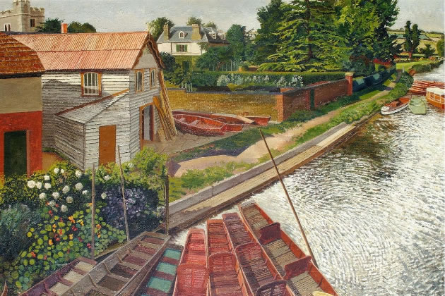 A painting of Cookham by Stanley Spencer