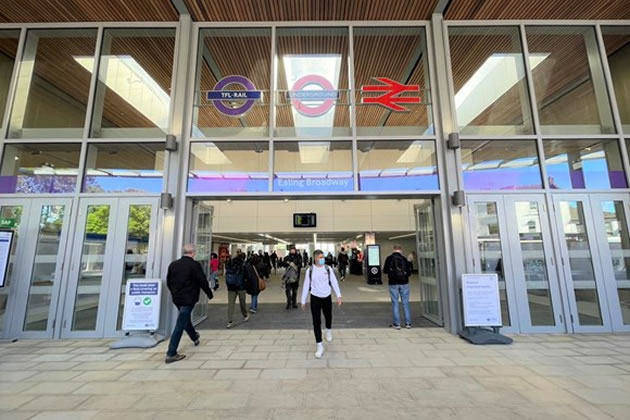 The new entrance to Ealing Broadway station