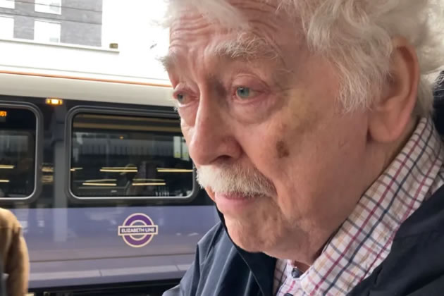 Eric Leach on the platform at Ealing Broadway where he fell