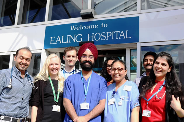 Dr Singh with his team before the latest wave of the virus 