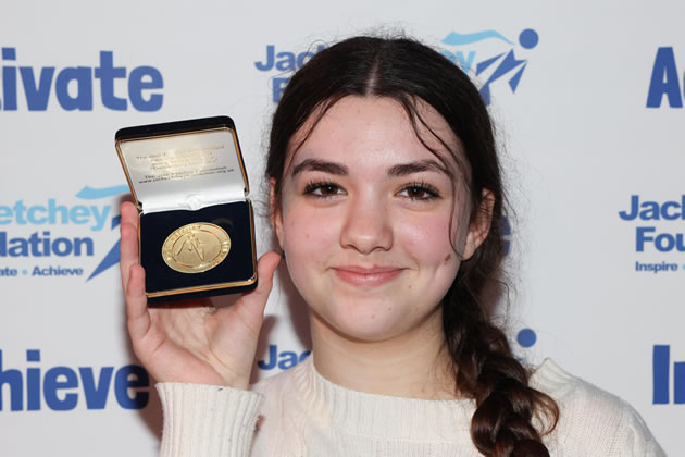 Connie from Ealing with her award 