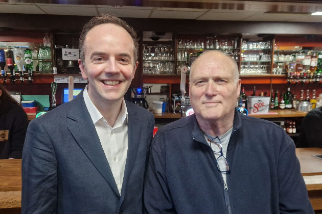 James Murray MP and Arthur Gray at his retirement party at the Royal British Legion Club, Greenford, on March 27