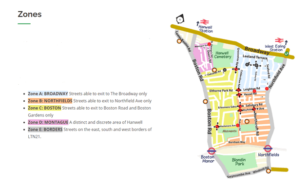 CAMTAG's division of LTN21 into zones 