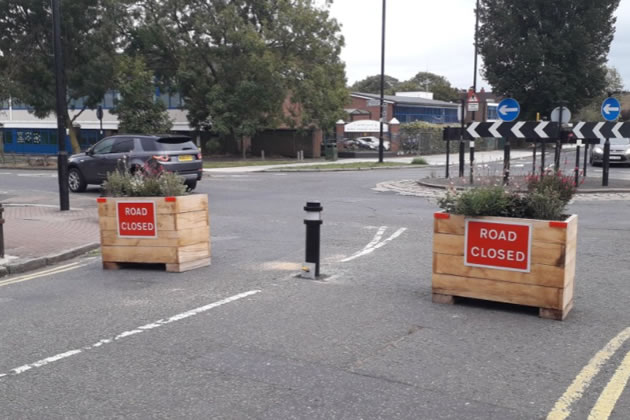 LTN barriers restrict access for motor vehicles