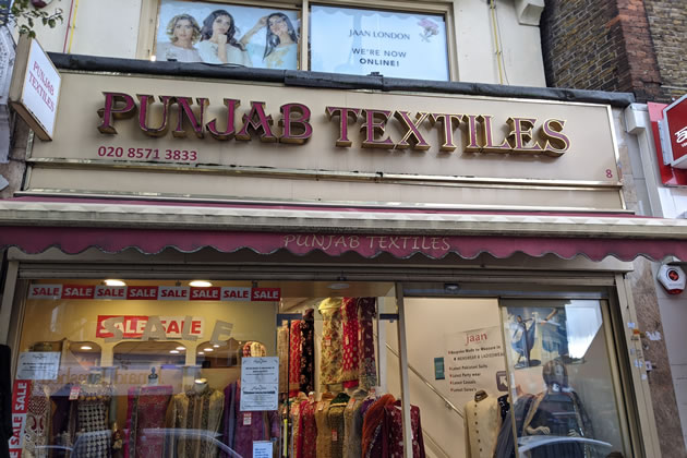 Punjab Textiles on Southall Broadway. Image: Anahita Hossein-Pour