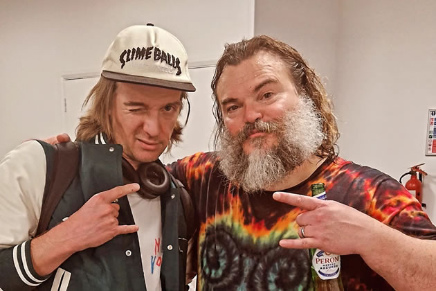 Sam Hurst (left) with Jack Black 