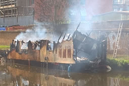 Abandoned Canal Boat Catches Fire in Greenford