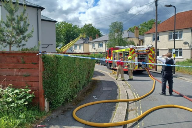 Fire fighters at the scene in Willow Road