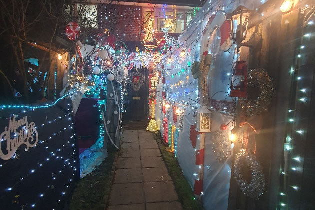 The entrance to Santa's grotto and the elves' workshop 