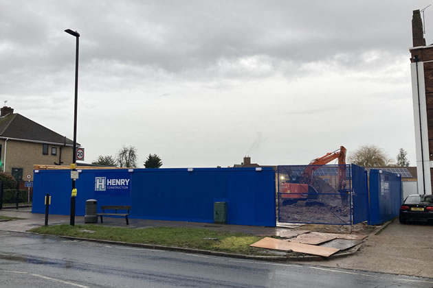 The site of the newly-demolished Wood End Library, Greenford