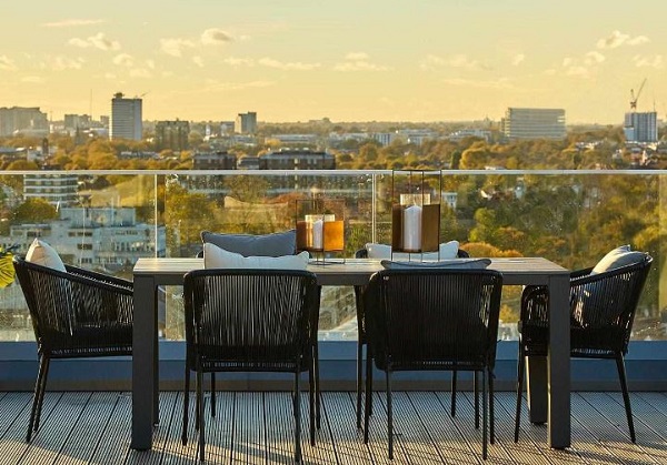 View from a terrace at Montpellier House in Sovereign Court Hammersmith