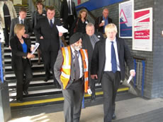 Boris Johnson and ealing broadway station manager