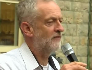 Jeremy Corbyn addreses crowd outside Ealing Town Hall