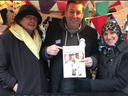 Cllr Stephen Cowan with residents of West Kensington Estate