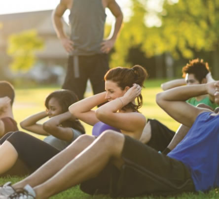 people doing press ups 