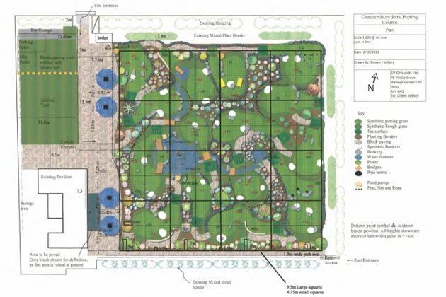 Plan of new putting course at Gunnersbury Park. Picture: Putt in the Park