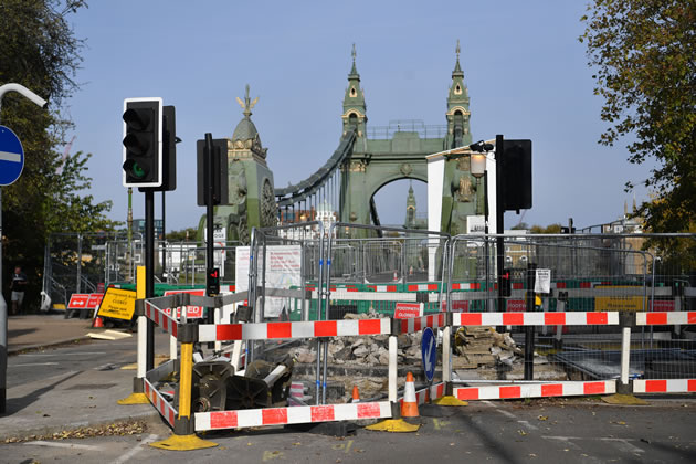 Hammersmith Bridge viewed from Castelnau in Barnes Photo by Reach photographer Darren Pepe