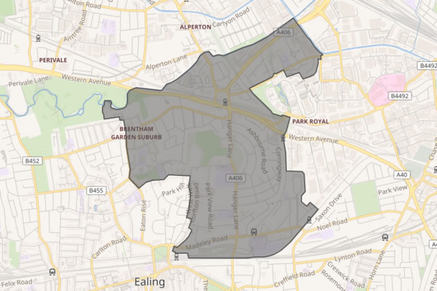 Map of the Hanger Hill ward. Picture: Open Maps 