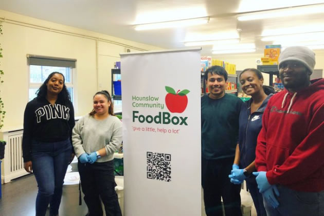 UWL students volunteering at the local foodbank 