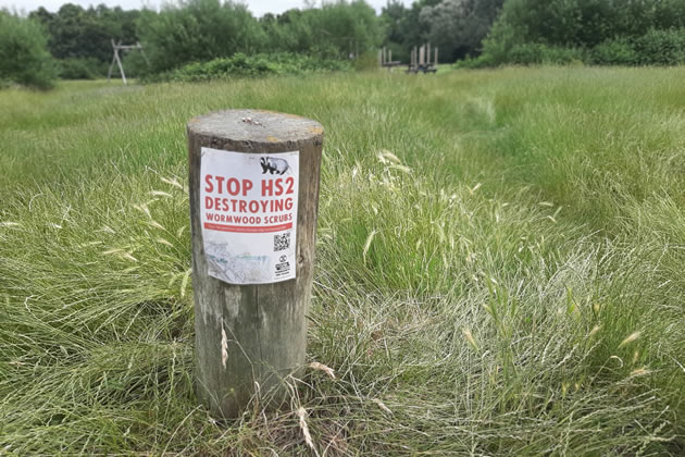 Anti HS2 poster Wormwood Scrubs