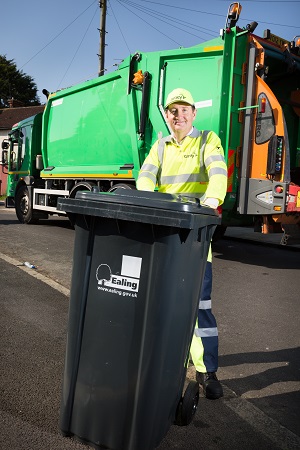 Cllr Bell and bin