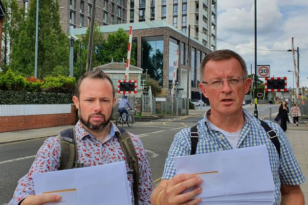 Gary Malcolm and Andrew Steed campaign against another tower block plan
