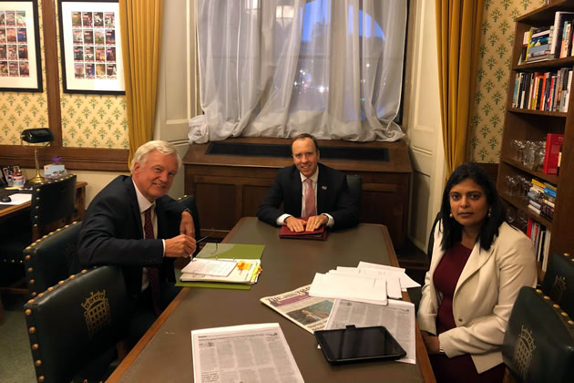 Rupa Huq (right) with David Davis and Matt Hancock