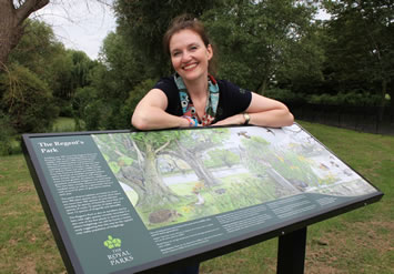 Madeleine Smith with one of the educational boards